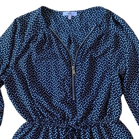 Navy Stella Tweed Blouse Size Medium - Picture 2 of 9